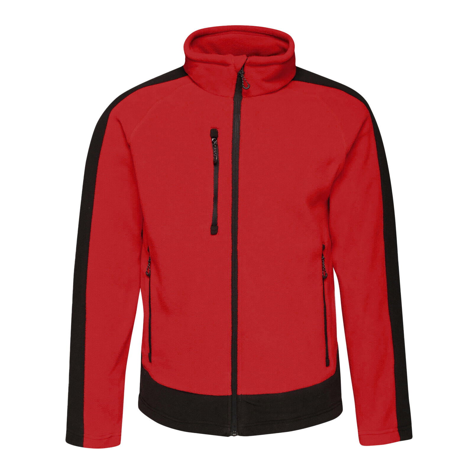 Mens Contrast Fleece Jacket (Classic Red/Black) 1/5