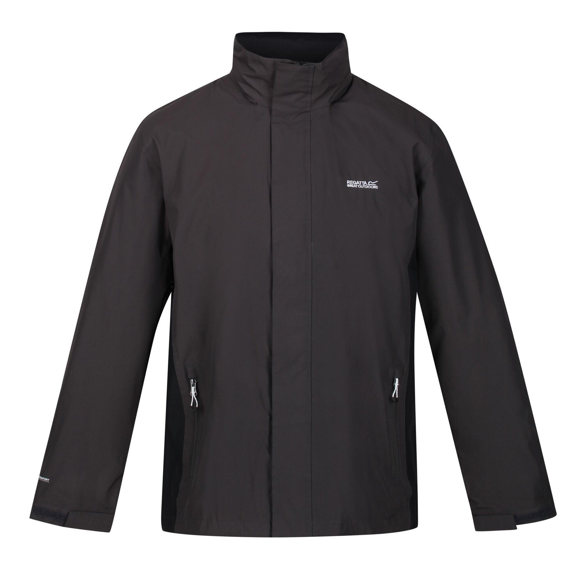 REGATTA Groot Buiten Mens Klassieker Matte Kap Waterdicht Jasje (As/Zwart)