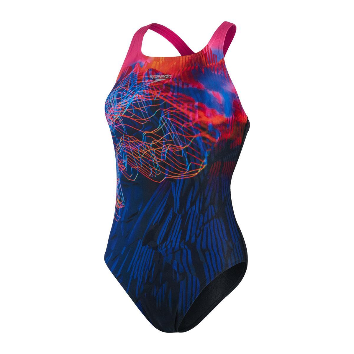 Speedo Women's Placement Digital Medalist Swimsuit - Black/ Pink/ Blue/ Salso 5/5