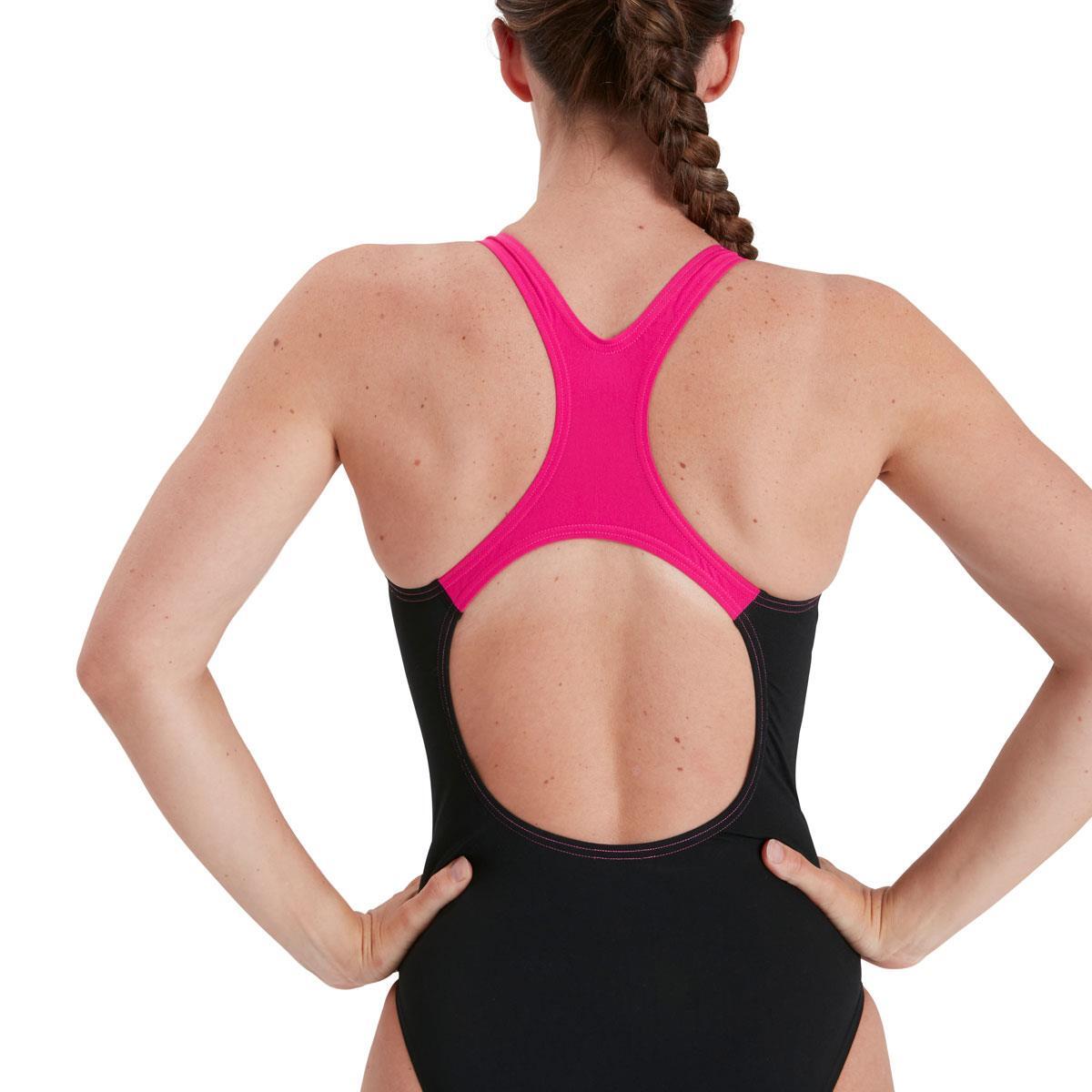 Speedo Women's Placement Digital Medalist Swimsuit - Black/ Pink/ Blue/ Salso 3/5
