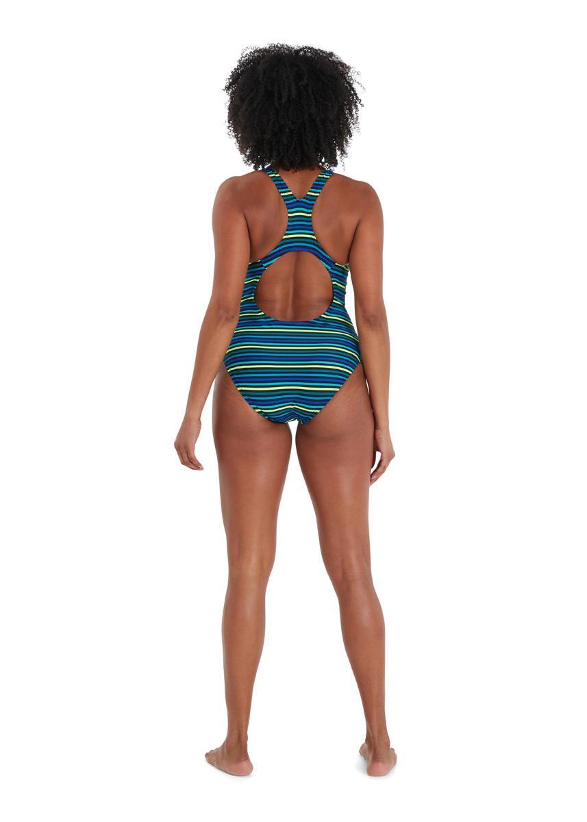 Speedo Printed Medalist Swimsuit - True Navy/Beautiful Blue 2/6