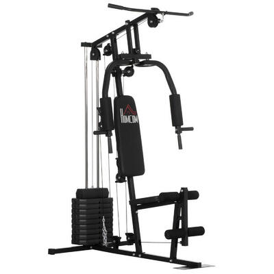 HOMCOM Palestra Multifunzione con Pesi da 45kg per Home Gym 135x103x200cm