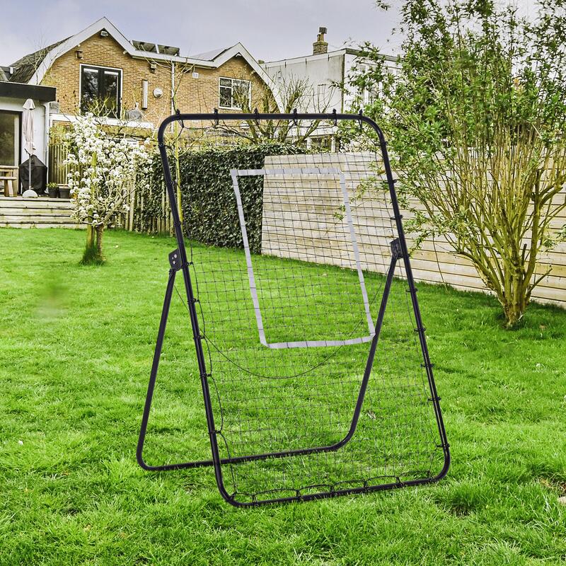 HomCom Plasa de fotbal Rebounder pliabila cu tinta si Unghi reglabil