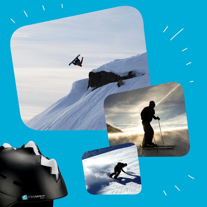 Capacete de esqui para adultos|Espigão Preto(M)|Crazy Safety|Certificado EN1077