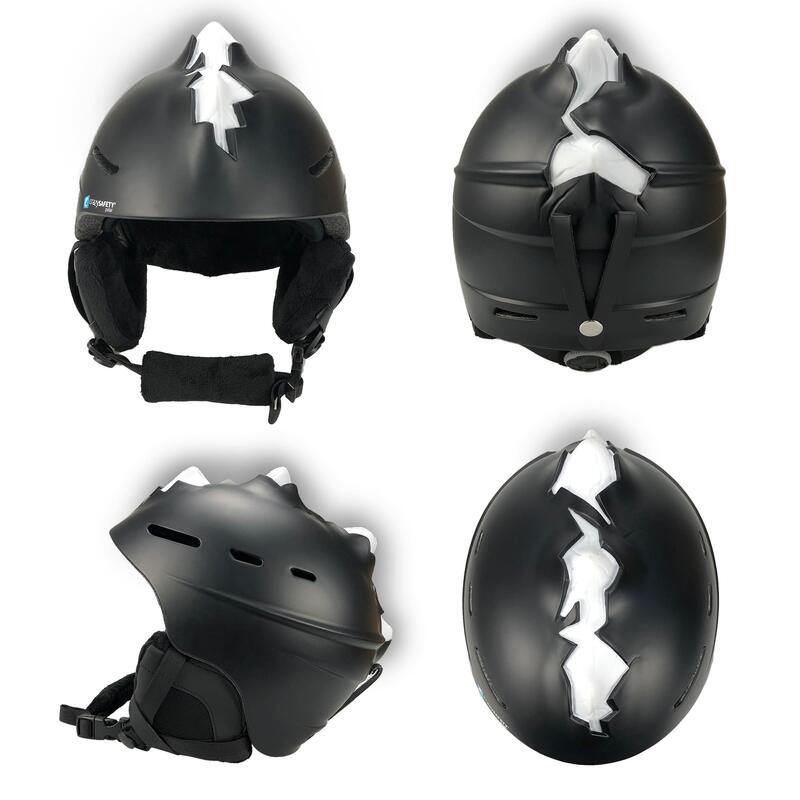 Casco de esquí para adultos|Bone Spike Negro (M)|Crazy Safety|Certificado EN1077