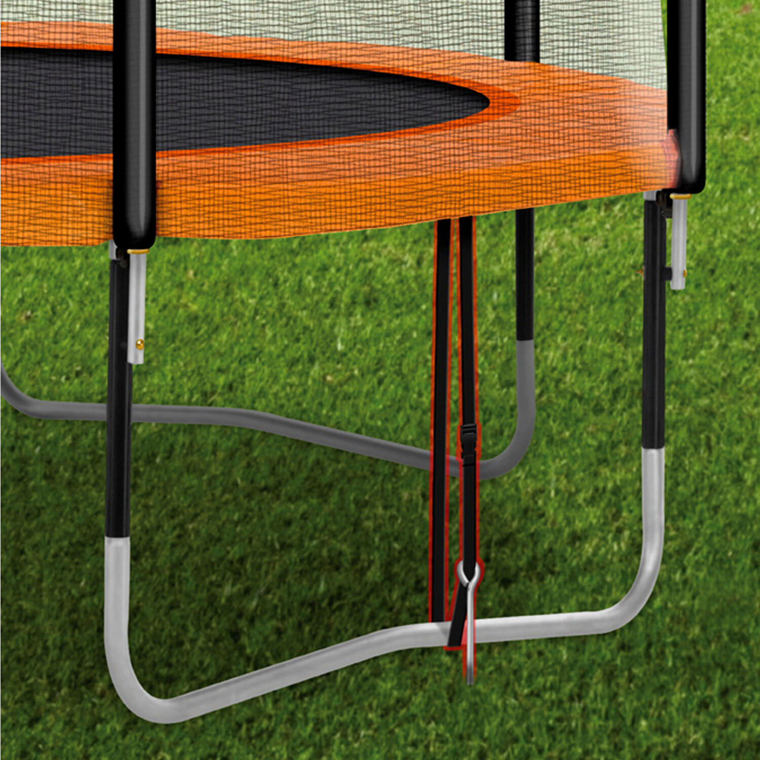 Trampolin-Verankerungsset – 4 Heringe und Universalgurte 3/5