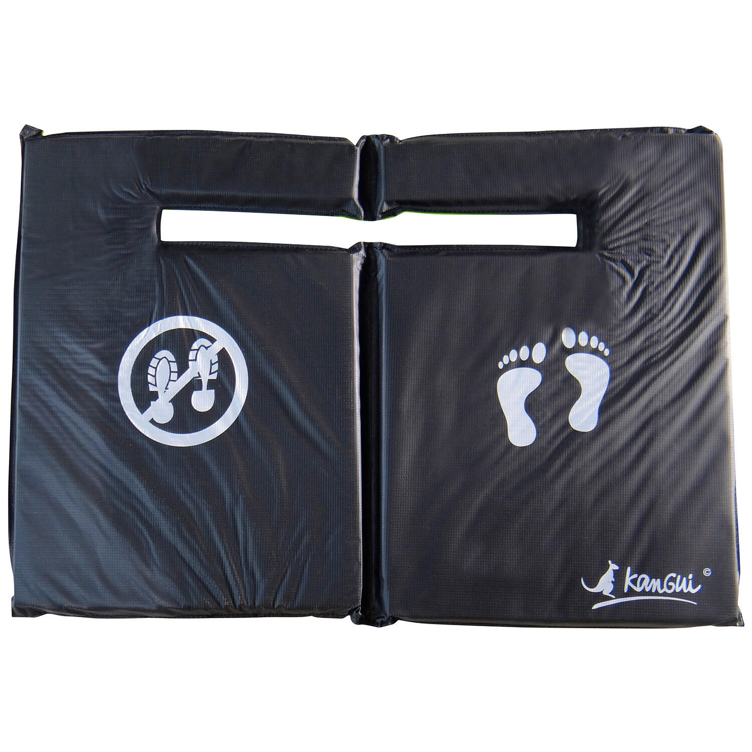 Tapis de sol universel trampoline - réversible noir/vert 3/4