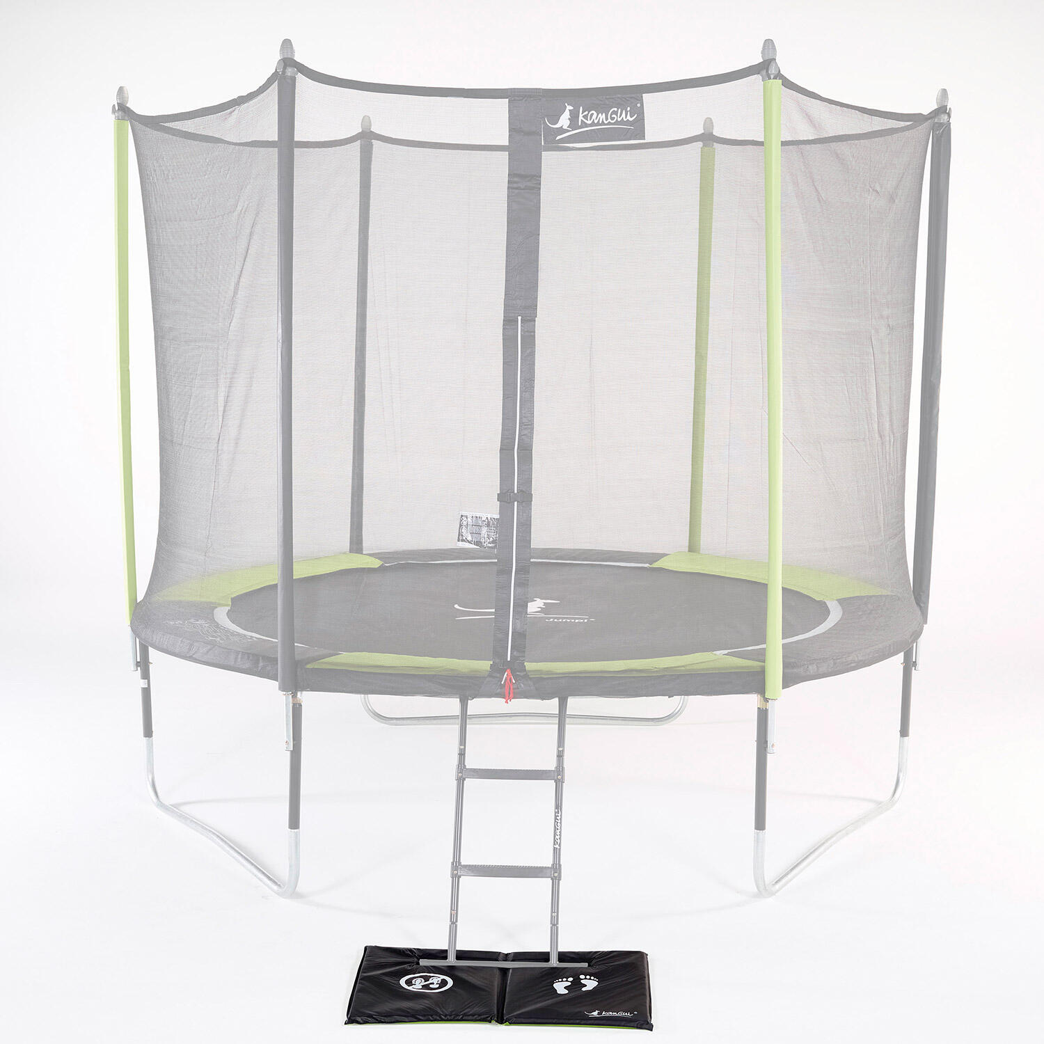 Tapis de sol universel trampoline - réversible noir/vert 4/4