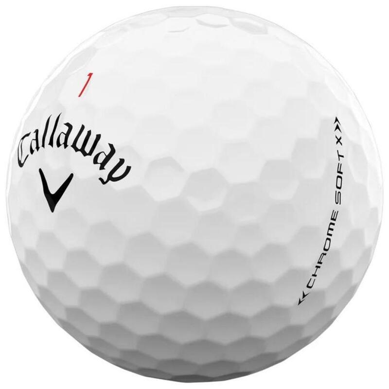 Packung mit 12 Golfbällen Callaway Chrome Soft X Weiß Neu