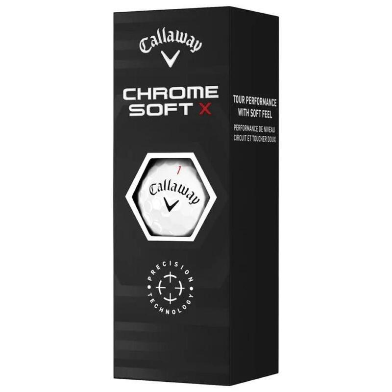 Packung mit 12 Golfbällen Callaway Chrome Soft X Weiß Neu