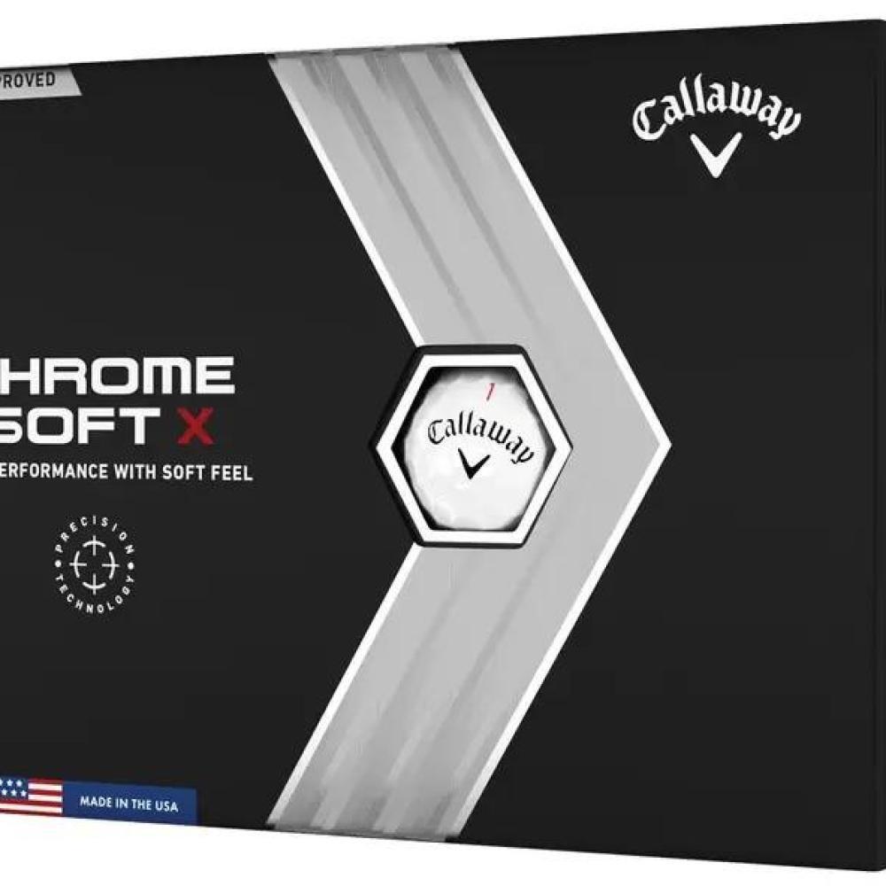 CALLAWAY Doos met 12 Callaway Chrome Soft X-golfballen, Kleur: wit, New