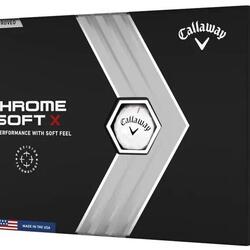 Doos met 12 Callaway Chrome Soft X-golfballen, Kleur: wit, New