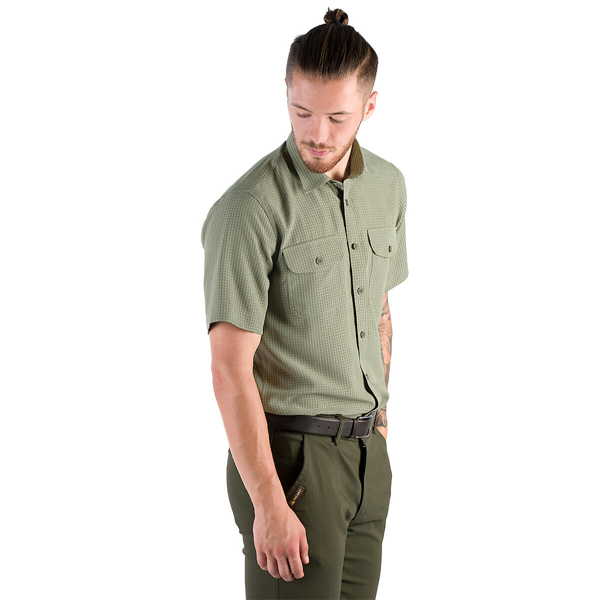 Tagart - Chemise De Chasse Pour Homme Tagart Sahara Short Green Protection Uv - Chemise Manches Courtes - Vert - S - Decathlon