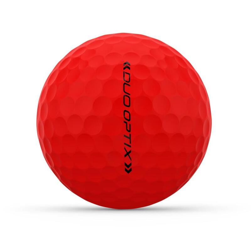 Wilson Duo Optix-golfbal, Kleur: rood