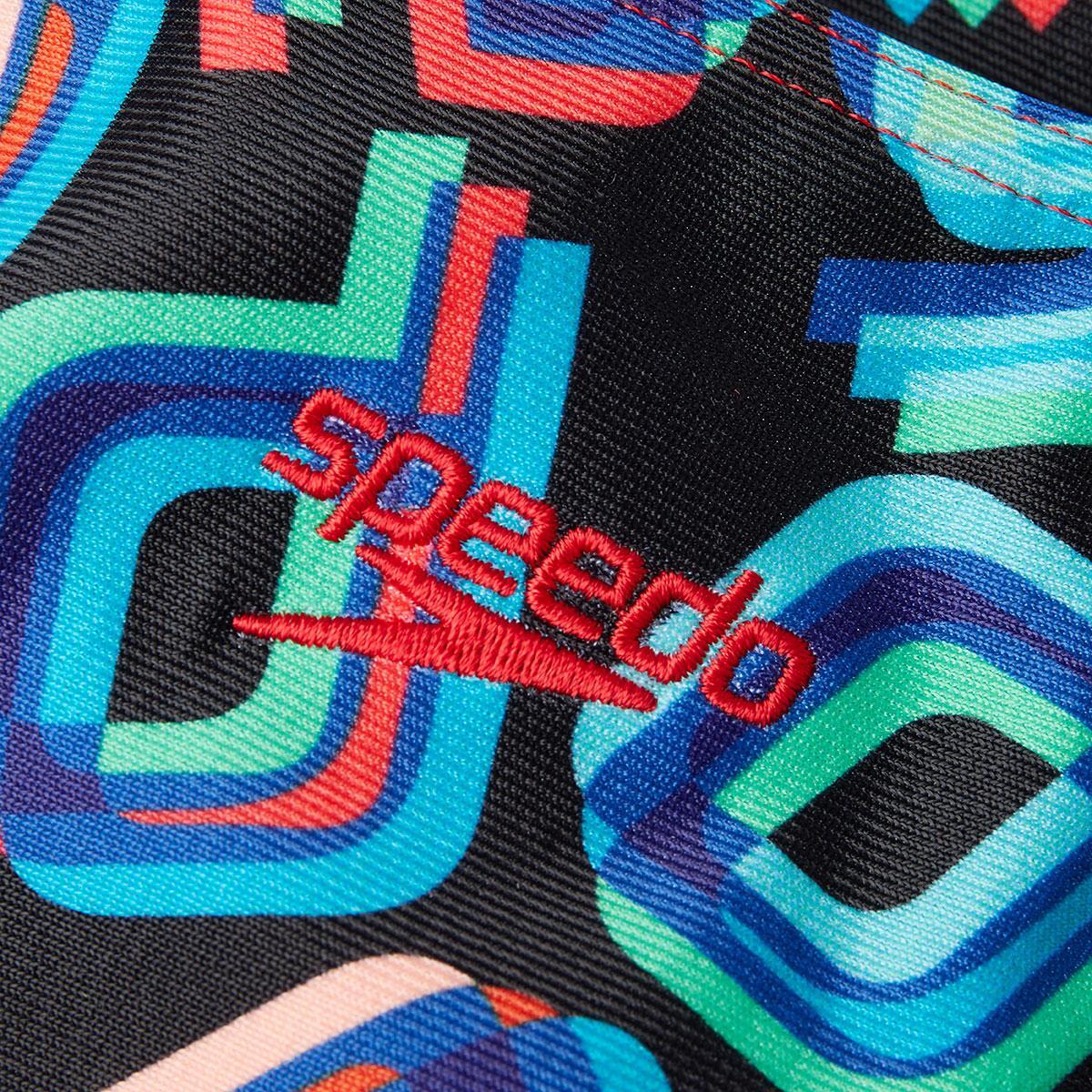 Speedo Girl's Digital Allover Leaderback Swimsuit - Black/ Red/ Pink/ Blue 5/5