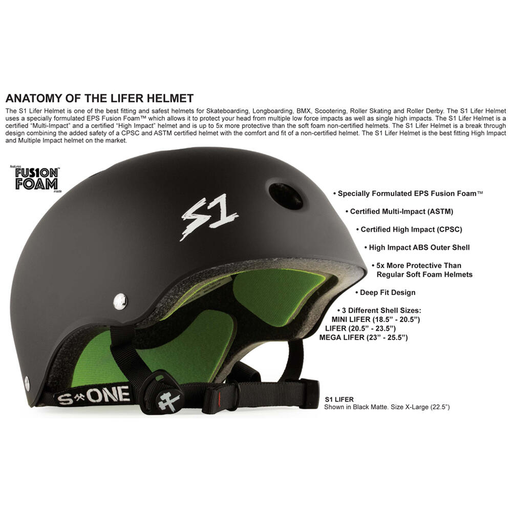 S1 LIFER Helmet - Multi-Impact & High-Impact Certified - Red Gloss Glitter 5/7