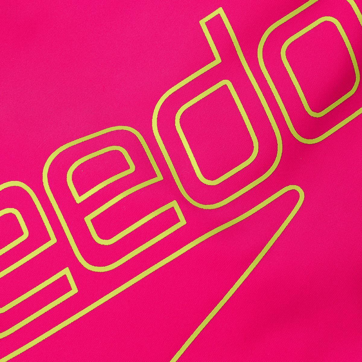 Speedo Girl's Boom Logo Placement Flyback Swimsuit - Electric Pink/ Atomic Lime 5/5