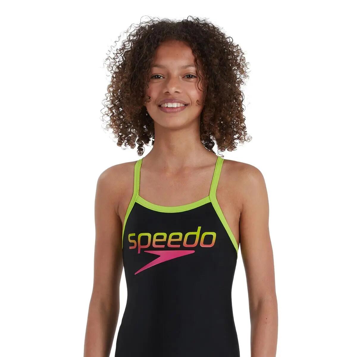 Maillot de bain Speedo Girl's Boom Logo à fines bretelles et dos musclé - 3/5