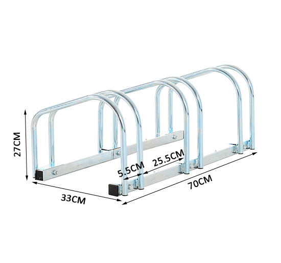 HOMCOM Rastrelliera Porta biciclette Parcheggio per 3 Biciclette, 70.5x33x27cm 3/5