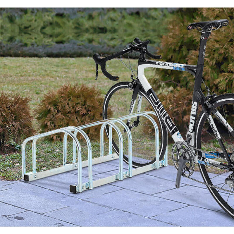 Todeco Rastrelliera Biciclette 5 Posti, Porta Biciclette da Terra per  Pneumatici Inferiore a 55 mm, Supporto Bici da Terra, Garage Biciclette da