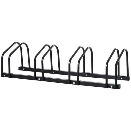 HOMCOM Rastrelliera Portabiciclette per 4 Biciclette 110x33x27 cm Nero