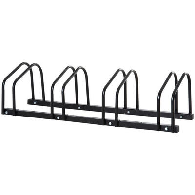 HOMCOM Rastrelliera Portabiciclette per 4 Biciclette. 110x33x27 cm. Nero