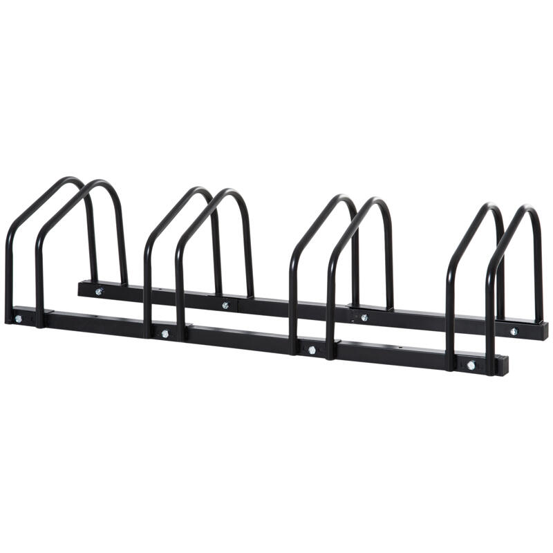 HOMCOM Rastrelliera Portabiciclette per 4 Biciclette, 110x33x27 cm, Nero