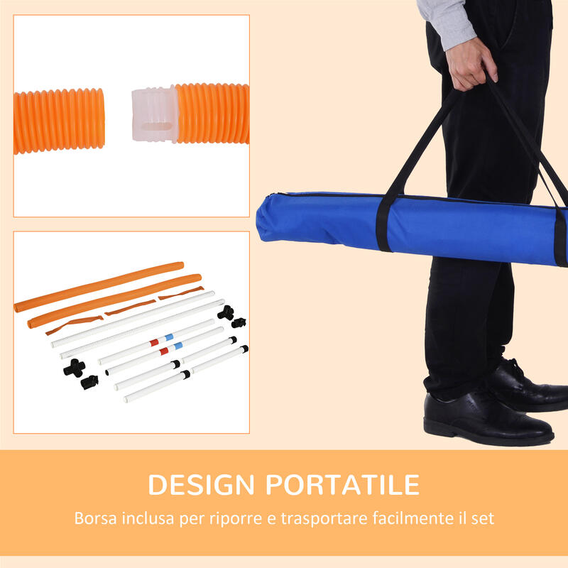 Set pentru dresaj cu geanta de transport, 74.5x66x91cm, Alb si Portocaliu