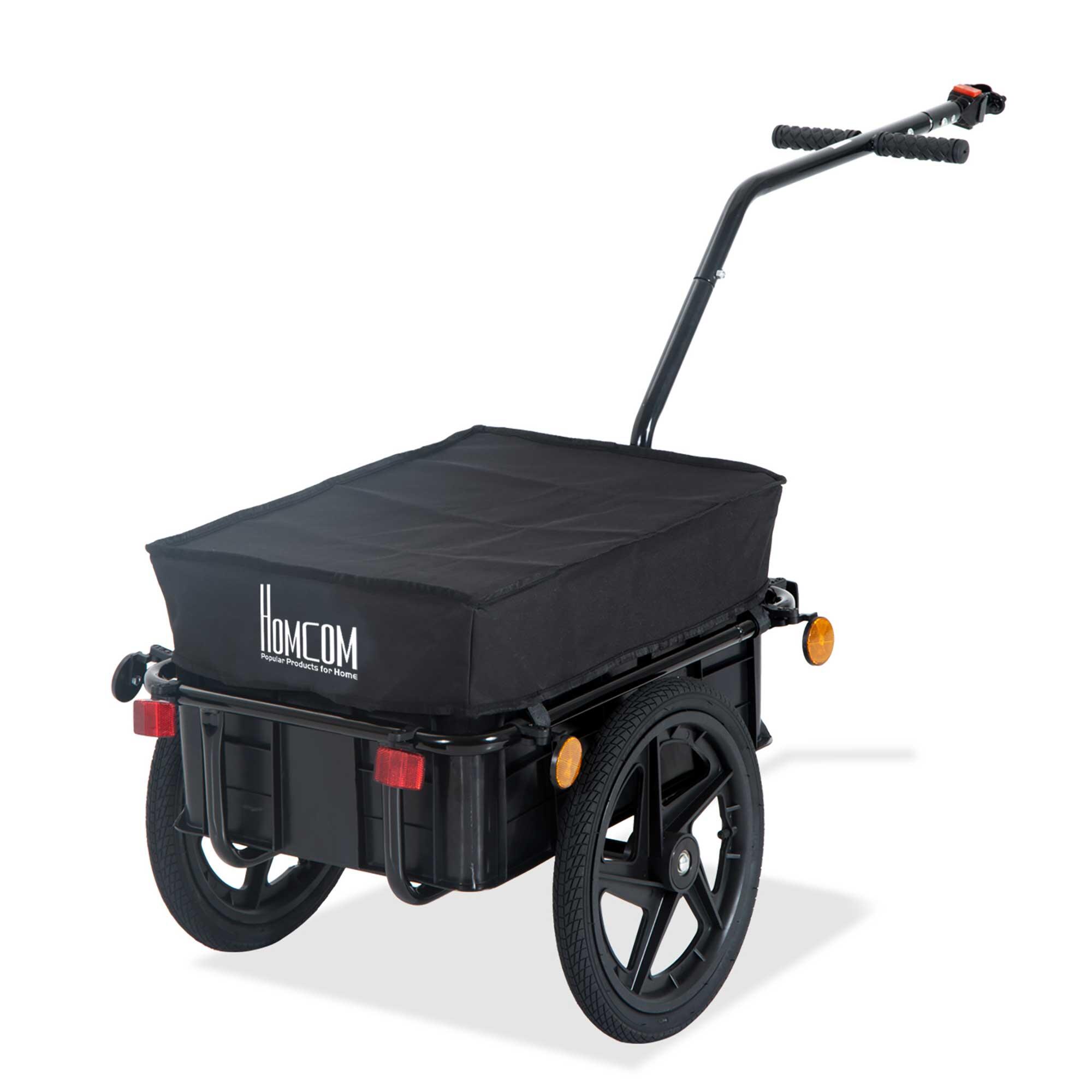 HOMCOM Reboque de Bicicleta 144x34x37 cm Preto HOMCOM