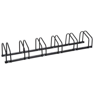 HOMCOM Rastrelliera Portabiciclette per 6 Biciclette. 179x33x27 cm. Nero