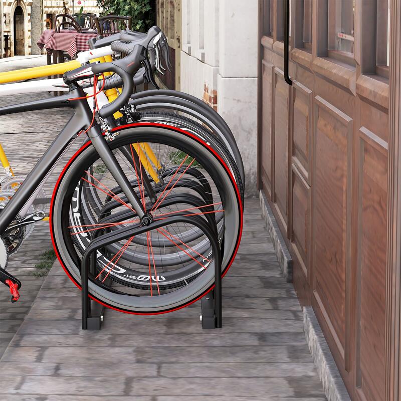 HOMCOM Rastrelliera Portabiciclette per 4 Biciclette, 110x33x27 cm, Nero