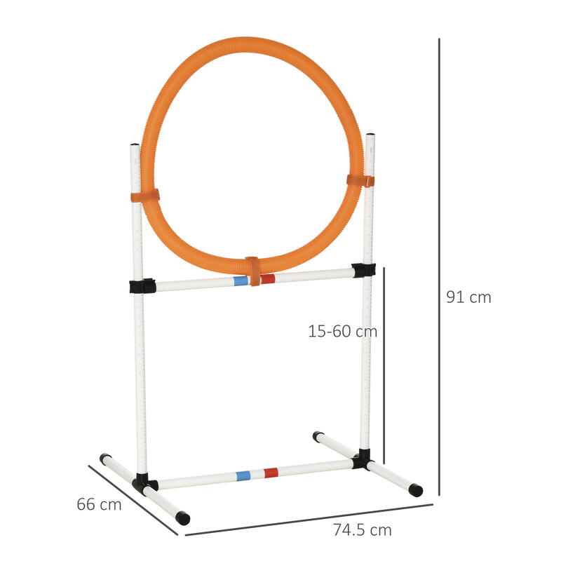 Set pentru dresaj cu geanta de transport, 74.5x66x91cm, Alb si Portocaliu