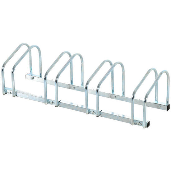 HOMCOM Rastrelliera Portabiciclette per 4 Biciclette110x33x27 cm Argento