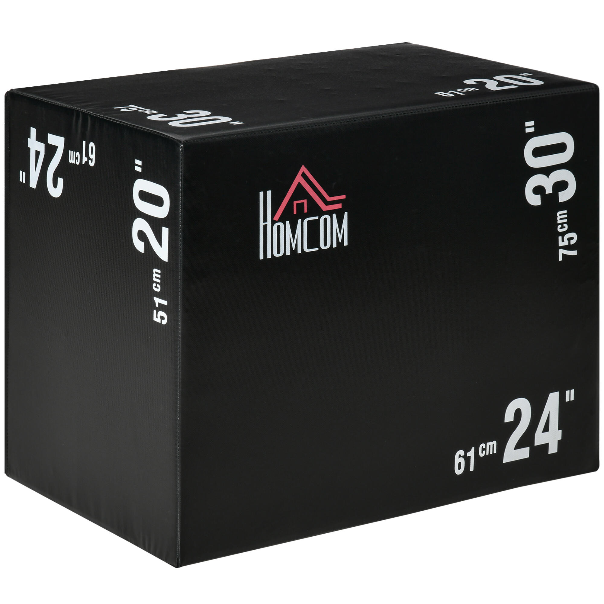 HOMCOM Caixa pliometria HOMCOM 75x51x61 cm preto