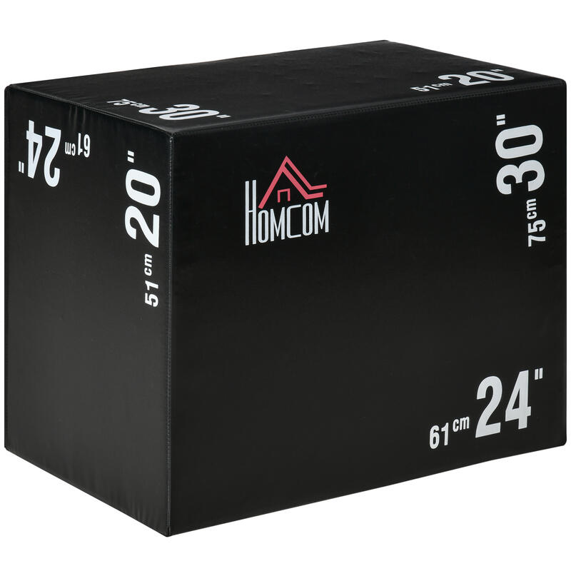 Caja Pliométrica HOMCOM 75x51x61 cm Negro