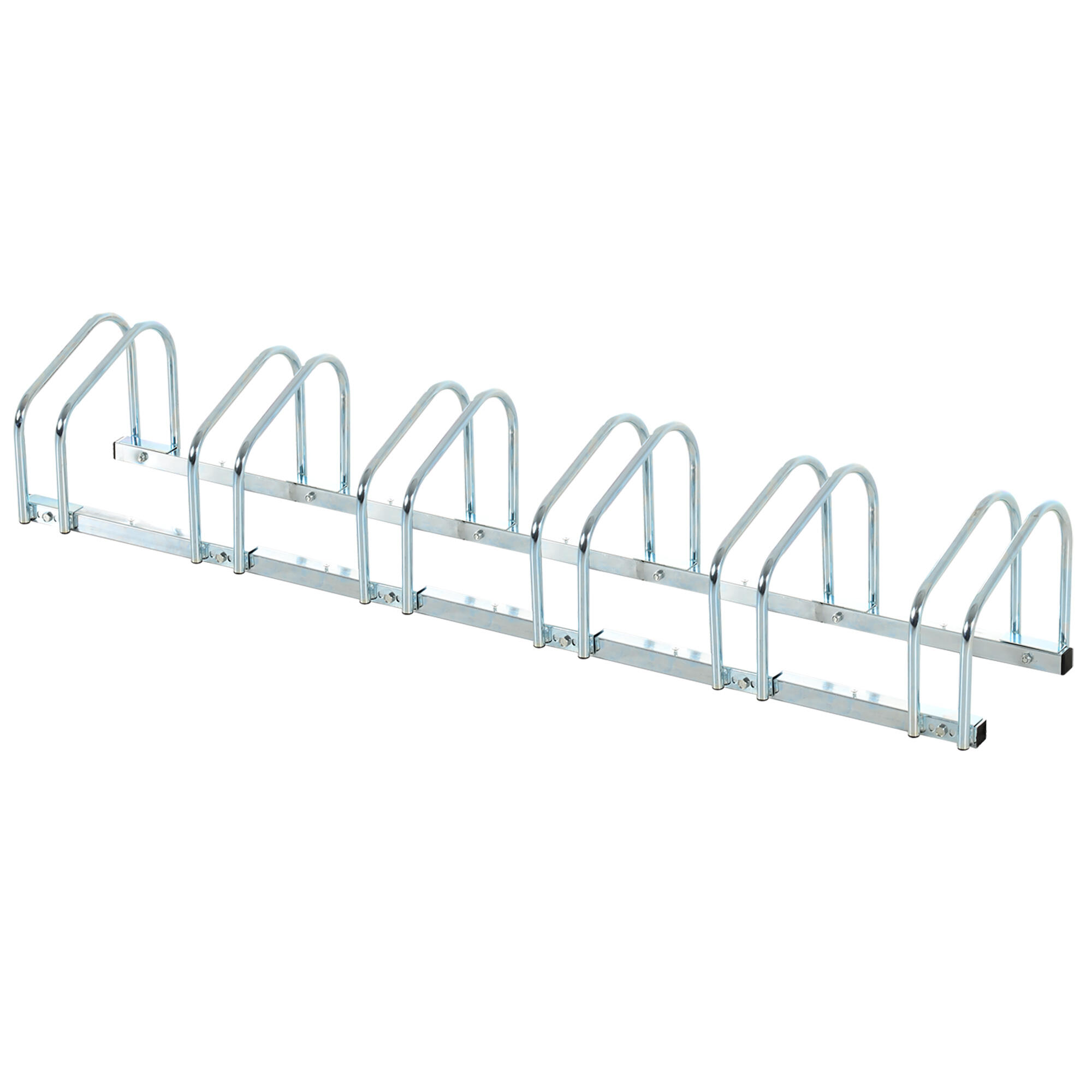 HOMCOM Estacionamento para bicicletas 179x33x27 cm prata HOMCOM