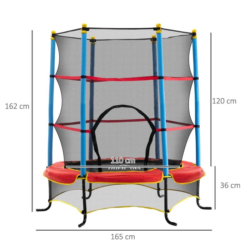 HOMCOM Trampolino Elastico per Bambini 3-6 da Interno Esterno Multicolore