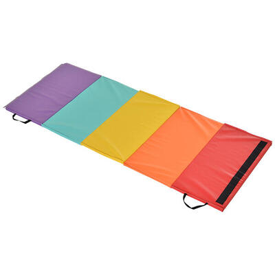 HOMCOM Tappetino Fitness per Palestra e Casa 5 Pannelli Pieghevoli 195x76x3cm