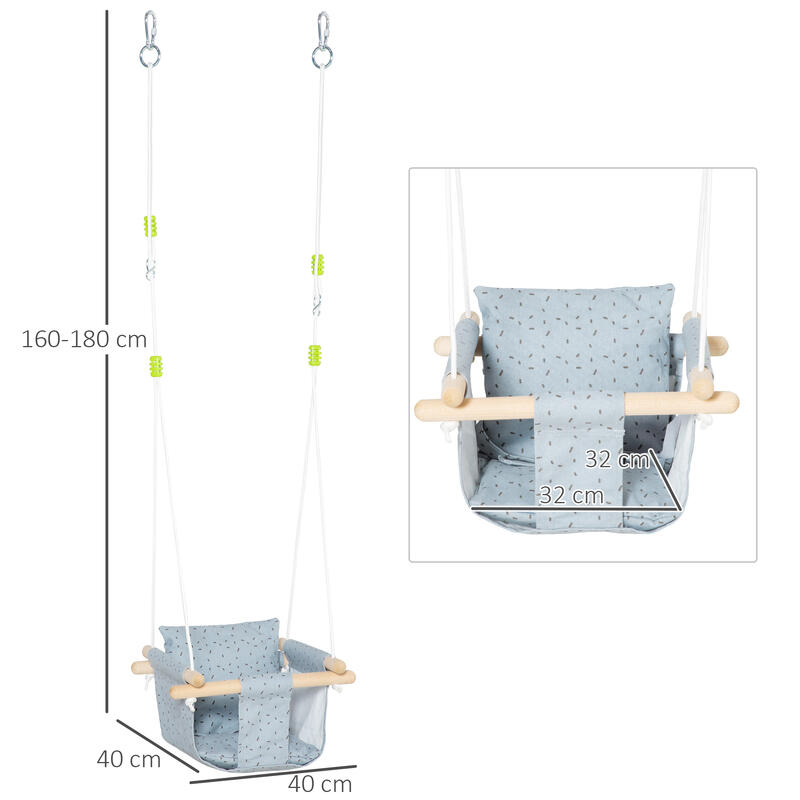 Bacio para Bebé 40x40x180cm Cinza e Branco Outsunny