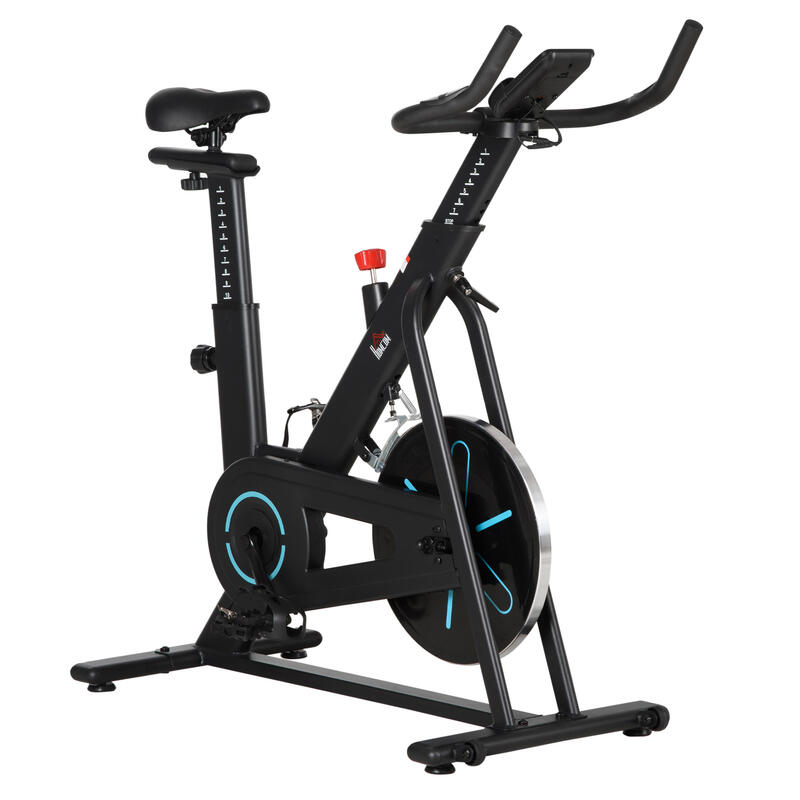 Bicicleta estática con volante inercia HOMCOM 110x52x105-120 cm negro