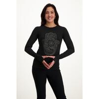 Chemise à manches longues souple et ample - karuna - noir