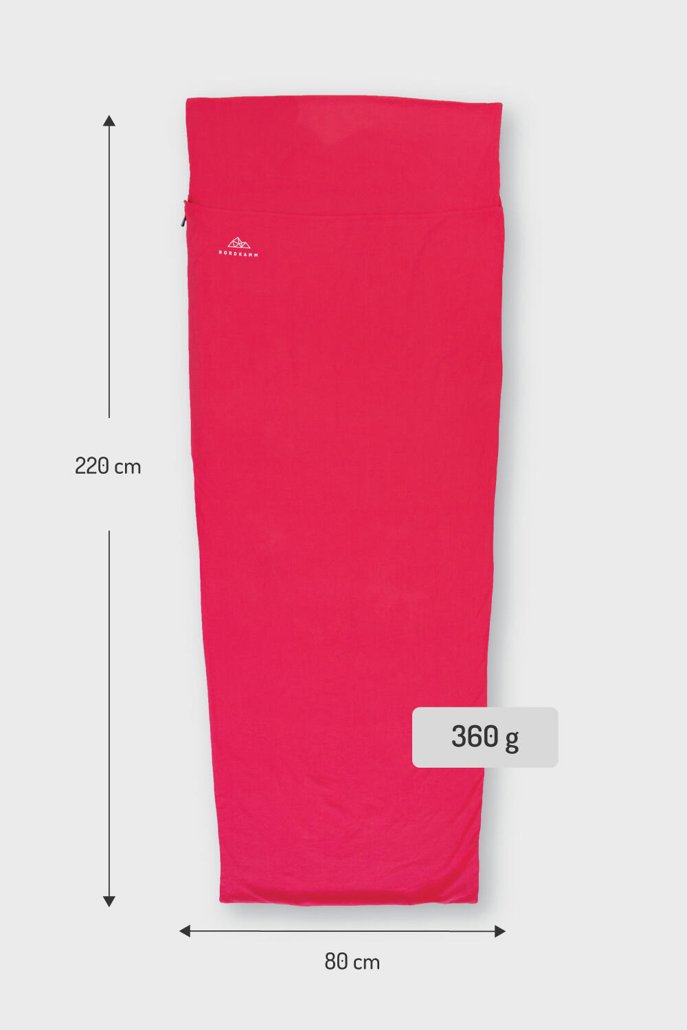 Hüttenschlafsack 100% Baumwolle Erwachsene leicht Reisen, Camping, Wandern, rot 2/4