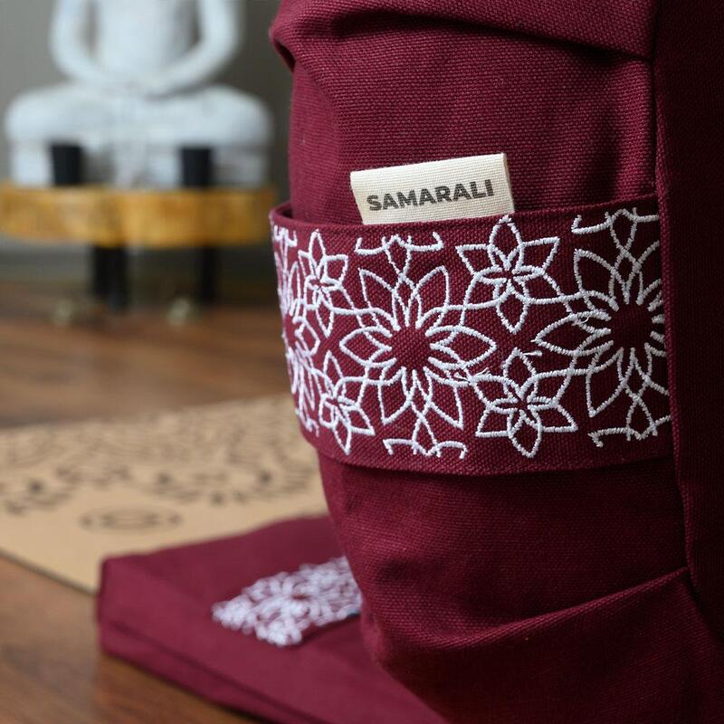 Cuscino da meditazione a mezzaluna Burgundy 38 x 13 cm - Kurma Yoga -  AyurShop