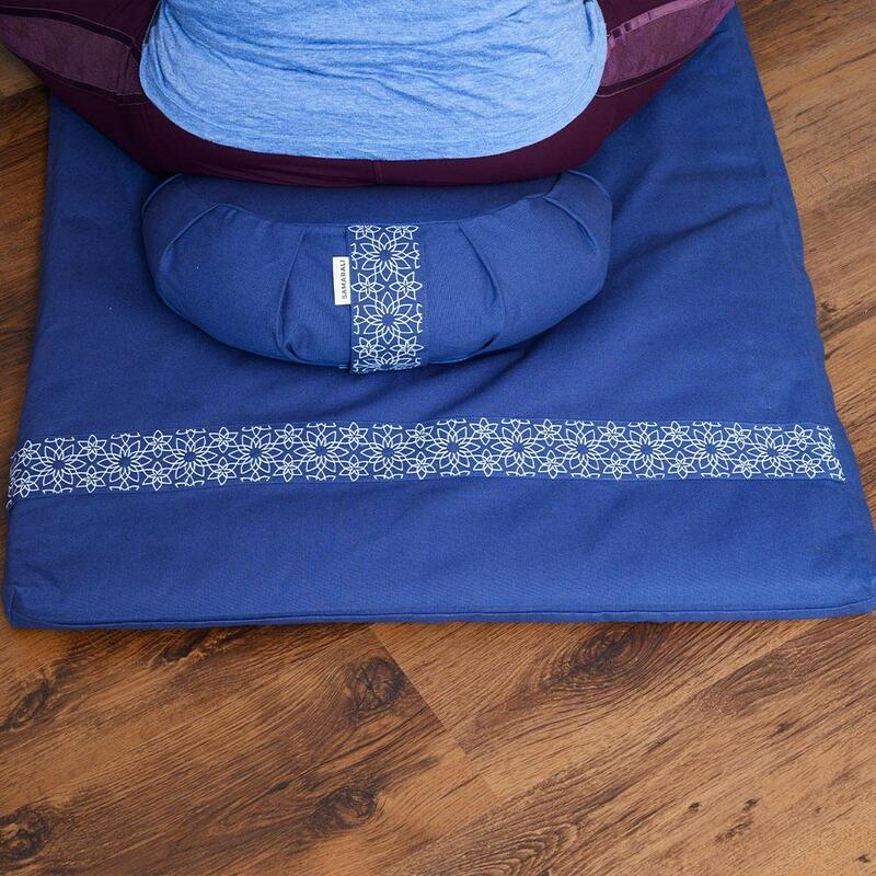 Set de meditație cu pernă Crescent Albastru denim
