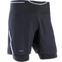 Reconditionné - SHORT CUISSARD DE TRAIL RUNNING CONFORT HOMME NOIR - Bon