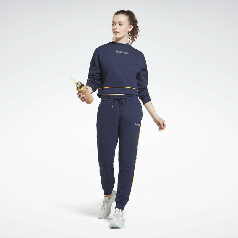 Sport felső Reebok Piping Crewneck, Kék, Nők