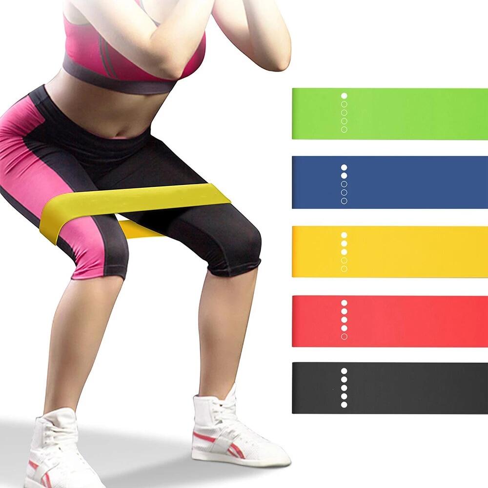 OZIO FITNESS Juego de 5 Bandas Power Elásticas con Resistencia Premium (5-18 KG)