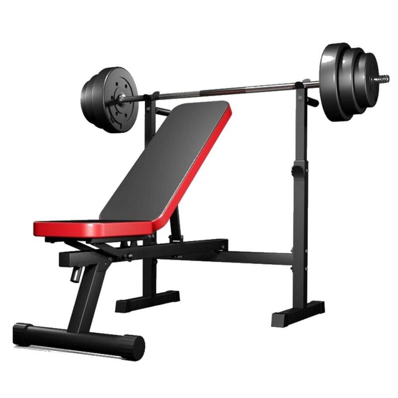 Banco Musculación Inclinable/Reclinable con Rack y plegable
