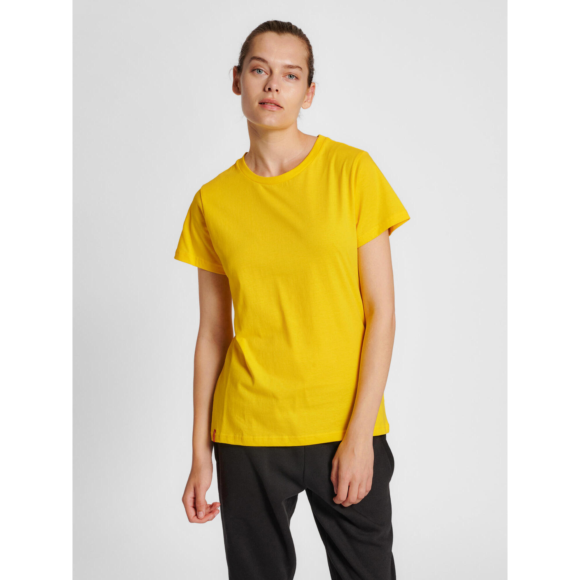 Hummel - Enfiler T-shirt Hmlred Femme Hummel - Maillot Manches Courtes - Jaune - 40 M - Decathlon