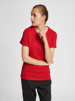 Dames-t-shirt hummel red basic